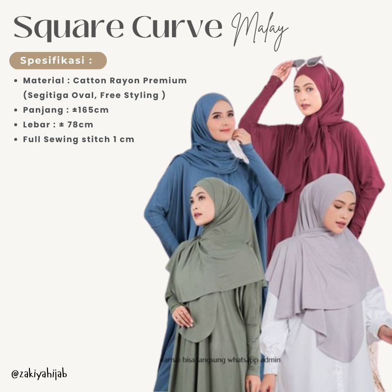 HIJAB JILBAB KERUDUNG SQUARE SEGI EMPAT INSTAN HIJAB SEGIEMPAT MALAY OVAL, S4 SYAR'I MASA KINI, SEGI