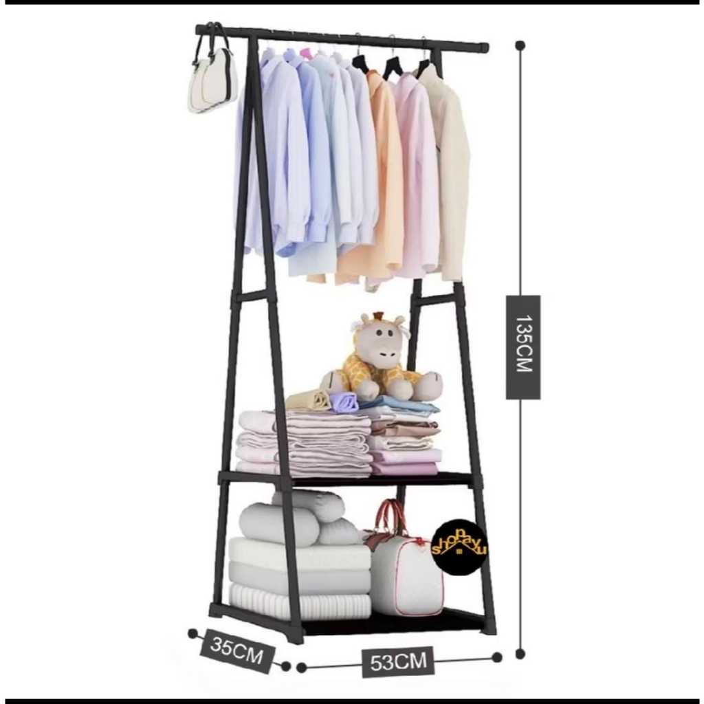 Rak Segitiga / Triangle Stand hanger rak buku, rak pakaian serbaguna / Rak Noah