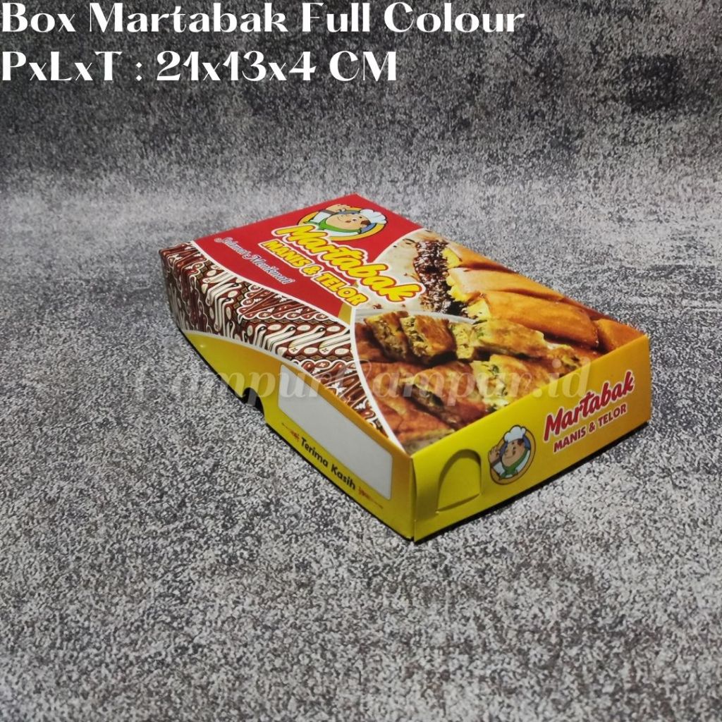 Box Martabak Full Colour 21x13.5x4 Kotak Kue Dus Martabak Motif