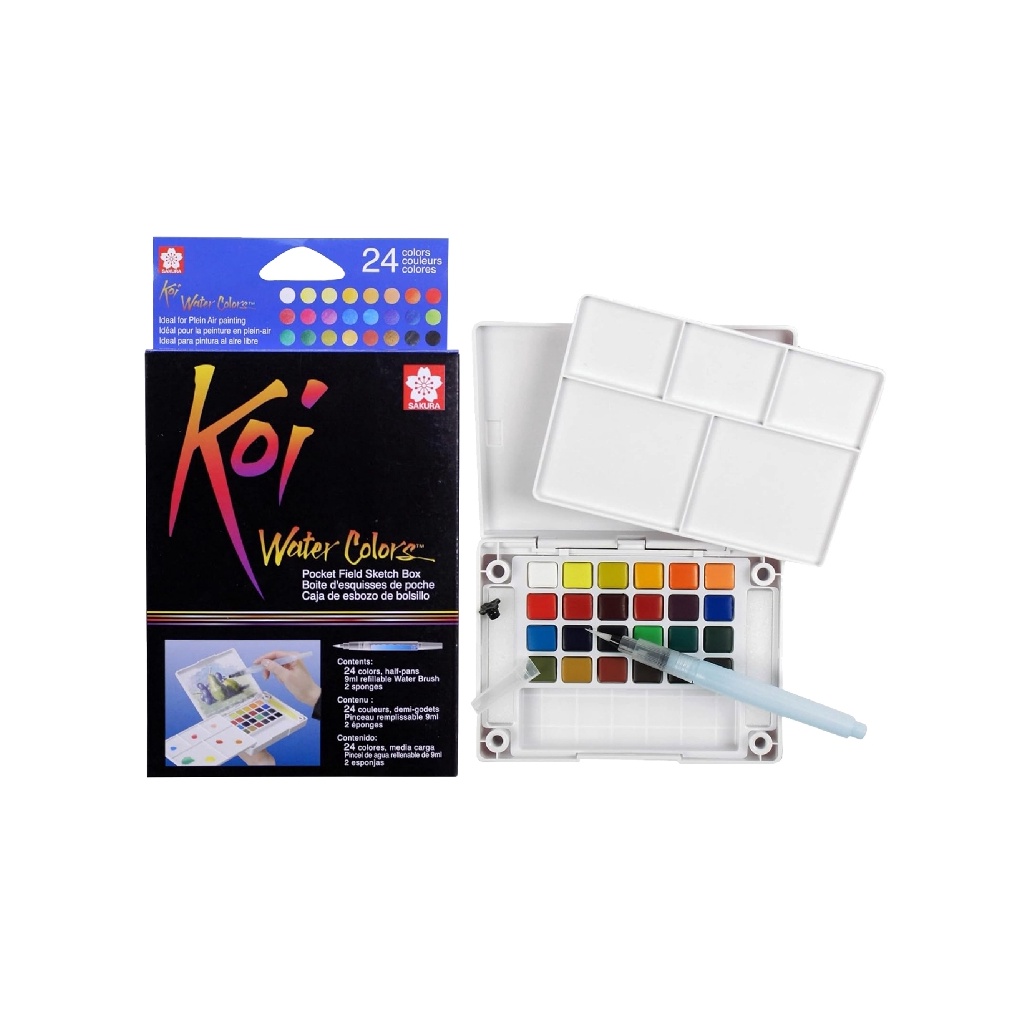 

Sakura Koi Watercolor 24 Pocket Field Sketch Box l A1G6