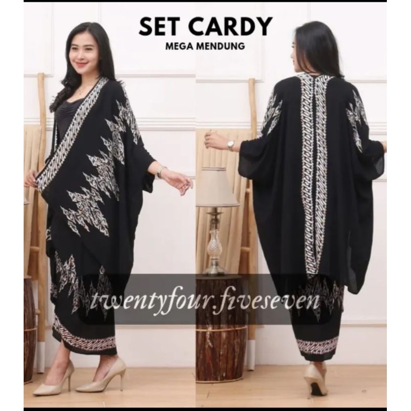 Cardigan Batik Wanita Modern one set rok lilit Baju Kondangan Wanita