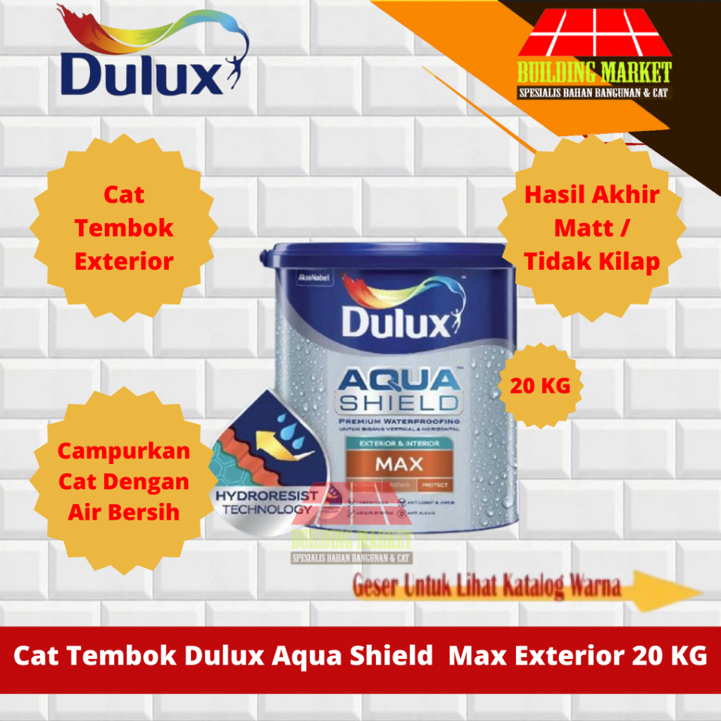 Cat Tembok Dulux Aquashield Max Waterproofing Exterior 20 KG Cat Anti Bocor Balkon Atap Dak Beton