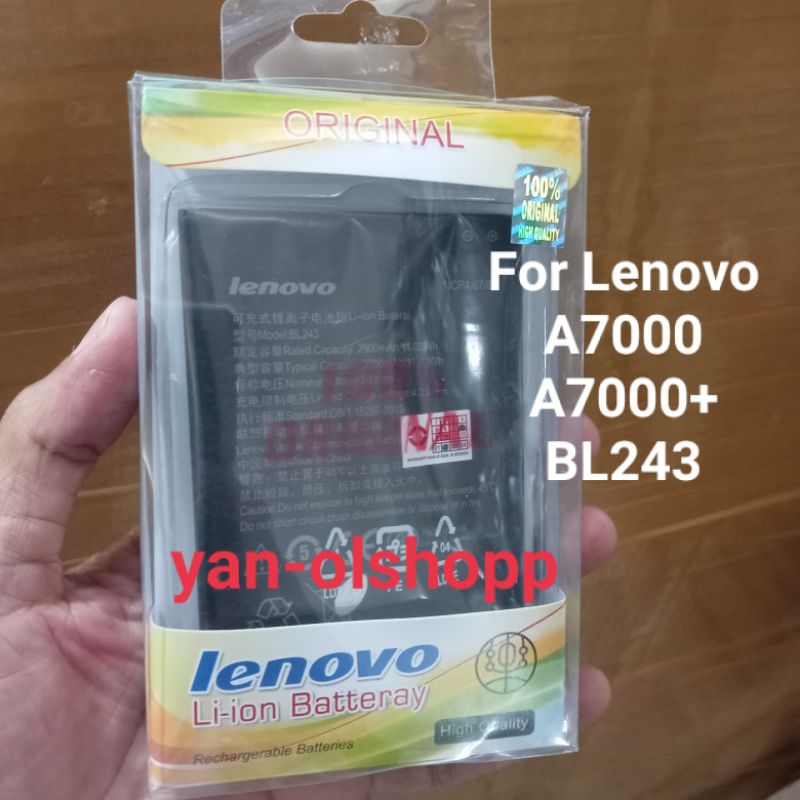 Baterai Batrei Batre Lenovo A7000 A7000+ BL243 / Baterai BL-243 Lenovo A7000