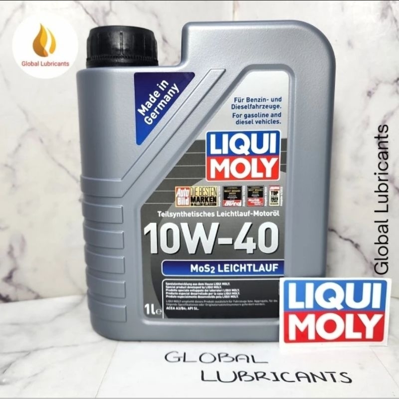 NEW BARCODE Liqui Moly LiquiMoly Leichtlauf MOS2 10W-40 1 Liter Germany (Oli Mesin Molybdenum Bensin