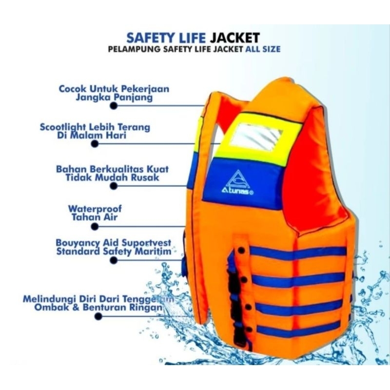 BAJU PELAMPUNG ATUNAS / ROMPI PELAMPUNG / JAKET PELAMPUNG ATUNAS DEWASA DAN ANAK