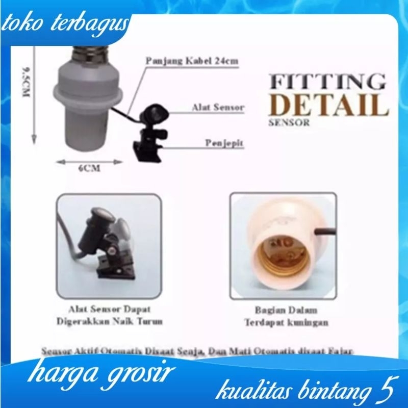 fittyng kampu sensor cahaya otomatis/pagi mati sendiri sore nyala sendiri lampunya