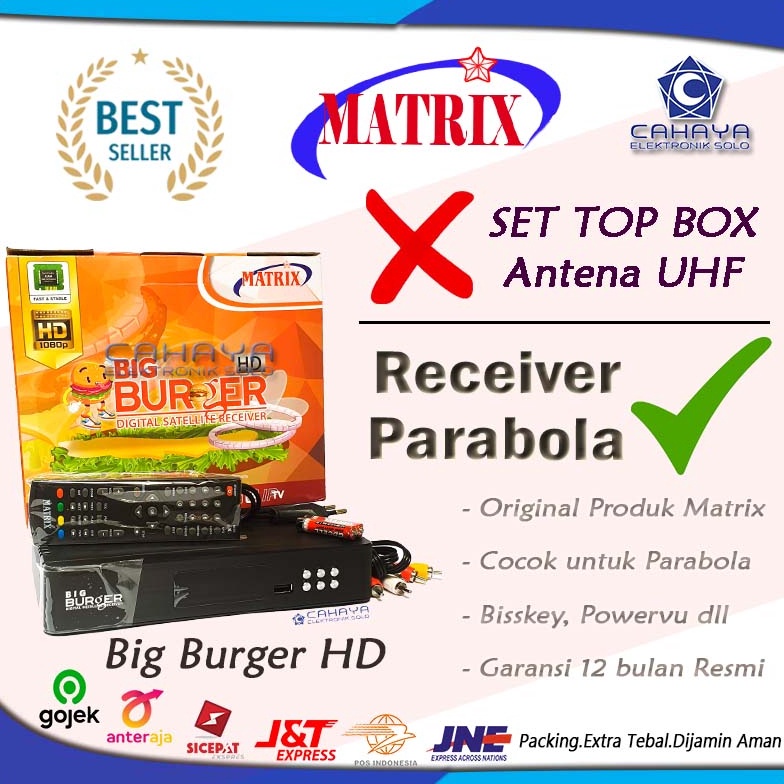 Receiver PARABOLA Matrix Burger HD Mpeg4 FTA Powervu Bisskey Android b C5K7