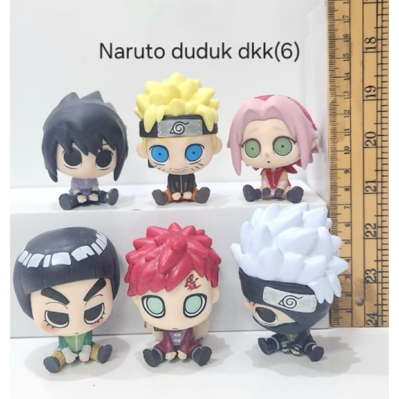 action figure naruto duduk set kepala besar isi 6