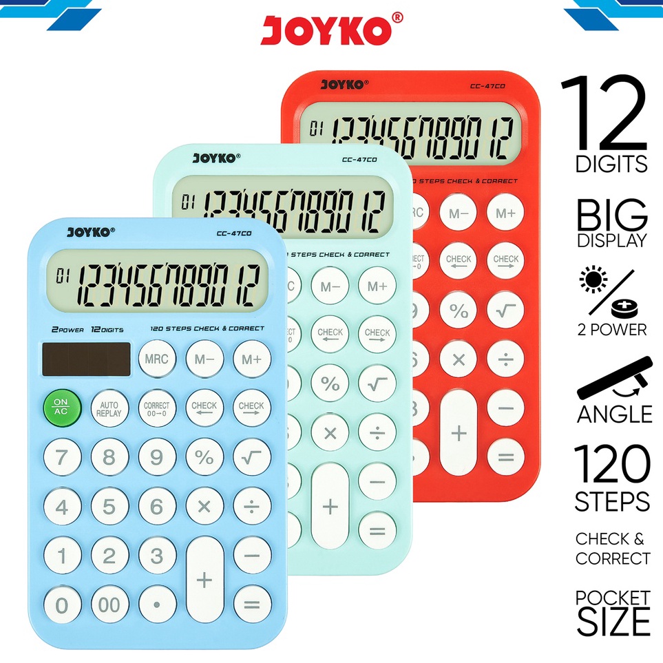 

Calculator Kalkulator Joyko CC47CO 12 Digits Check Correct h W4D7