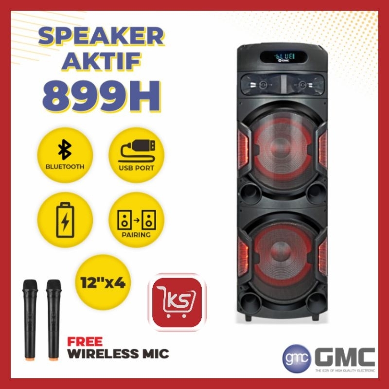 SPEAKER GMC 899H | 2 MIC WIRELESS