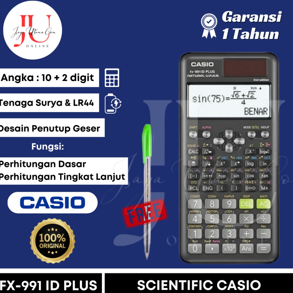 

KALKULATOR SCIENTIFIC CASIO FX 991ID PLUS 2 ORI d E8I4