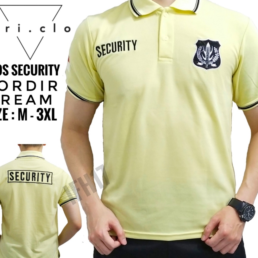FG2 KAOS SECURITY BORDIR  BAJU KERAH SECURITY  SATPAM PRIA  KAOS KERAH SECURITI
