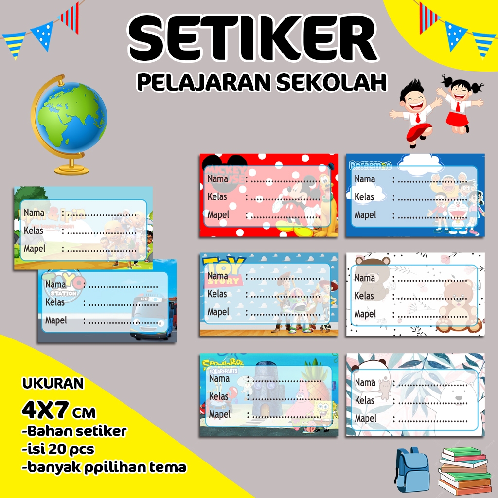 

Isi 20 Stiker Mapel - Label Buku Pelajaran Sekolah - Stiker mata pelajaran