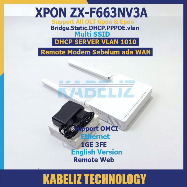 ONU XPON ZXF663NV3A ONT GPON ONU EPON SUPPORT ALL OLT GPON DAN OLT EPON WIFI MODEM ROUTER ZX F663NV3