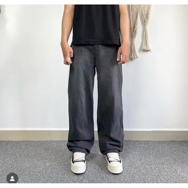 Y2k Ozbridge Dark Washed Jeans, Baggy Fit (Unisex)