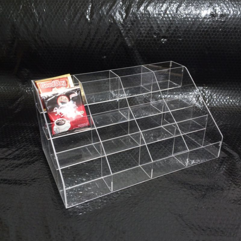 Akrilik display kopi/ rak kopi sachet