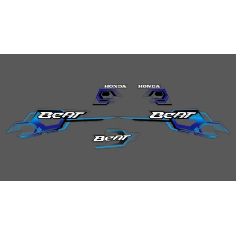 STRIPING STICKER BEAT KARBU TRANSPARAN DESAIN CUSTOM ORI BIRU TERBARU