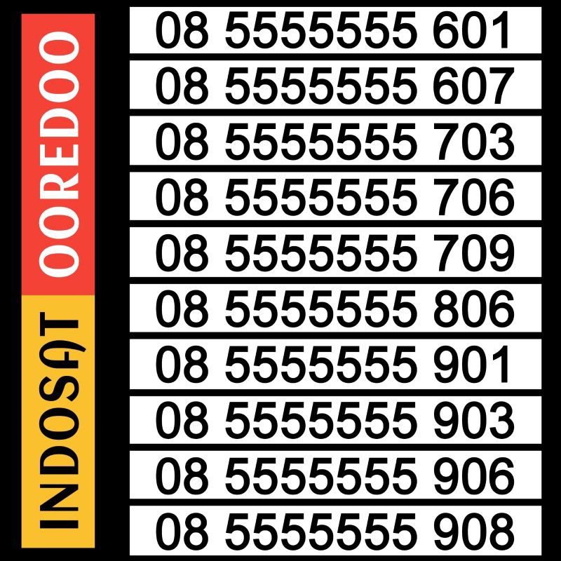 KARTU PERDANA NOMOR CANTIK INDOSAT IM3 OOREDOO 4G-5G LTE SAPTA 5555555 - NOMOR SUPER DARI INDOSAT