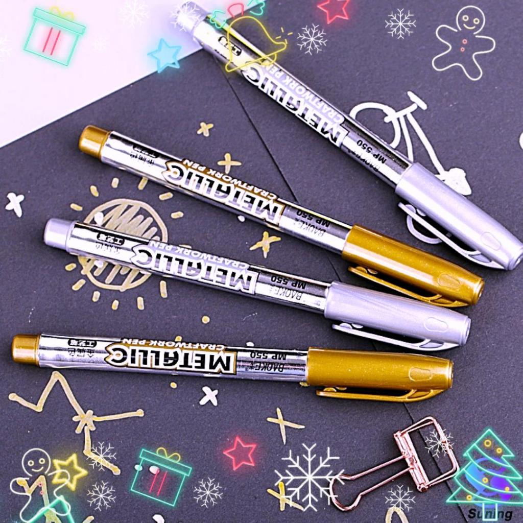 

Metallic Pen Baoke Gold Silver Pen Marker Spidol metalik emas