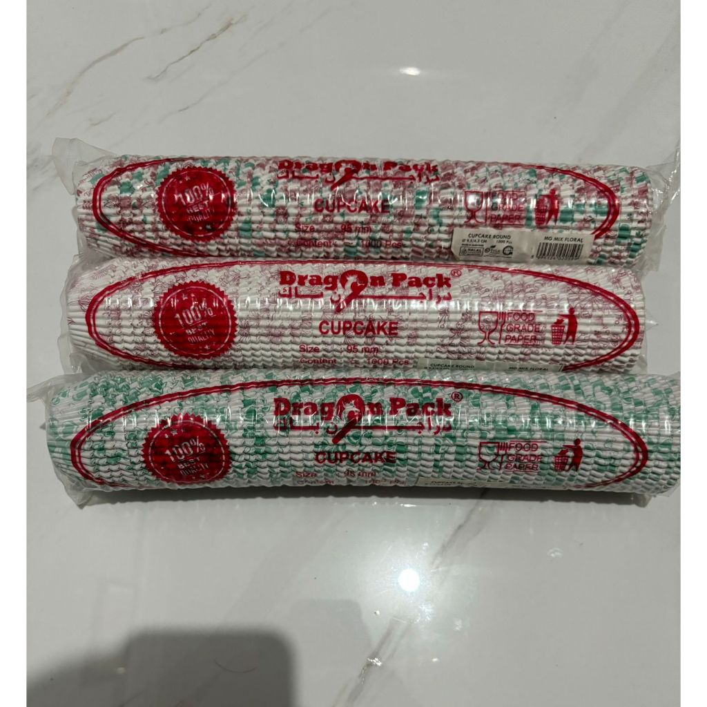 Kertas Cup Cake / Cake Cases Dragon Pack 95mm / 4,3 cm isi 1000 Pcs MOTIF RANDOM