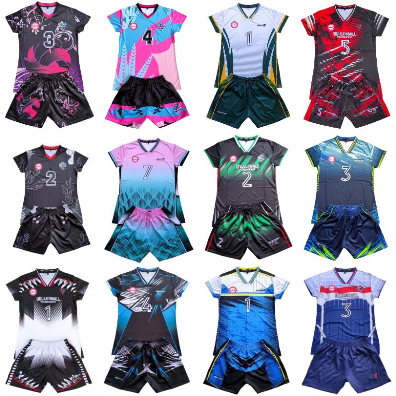 Baju setelan jersey volley wanita full printing
