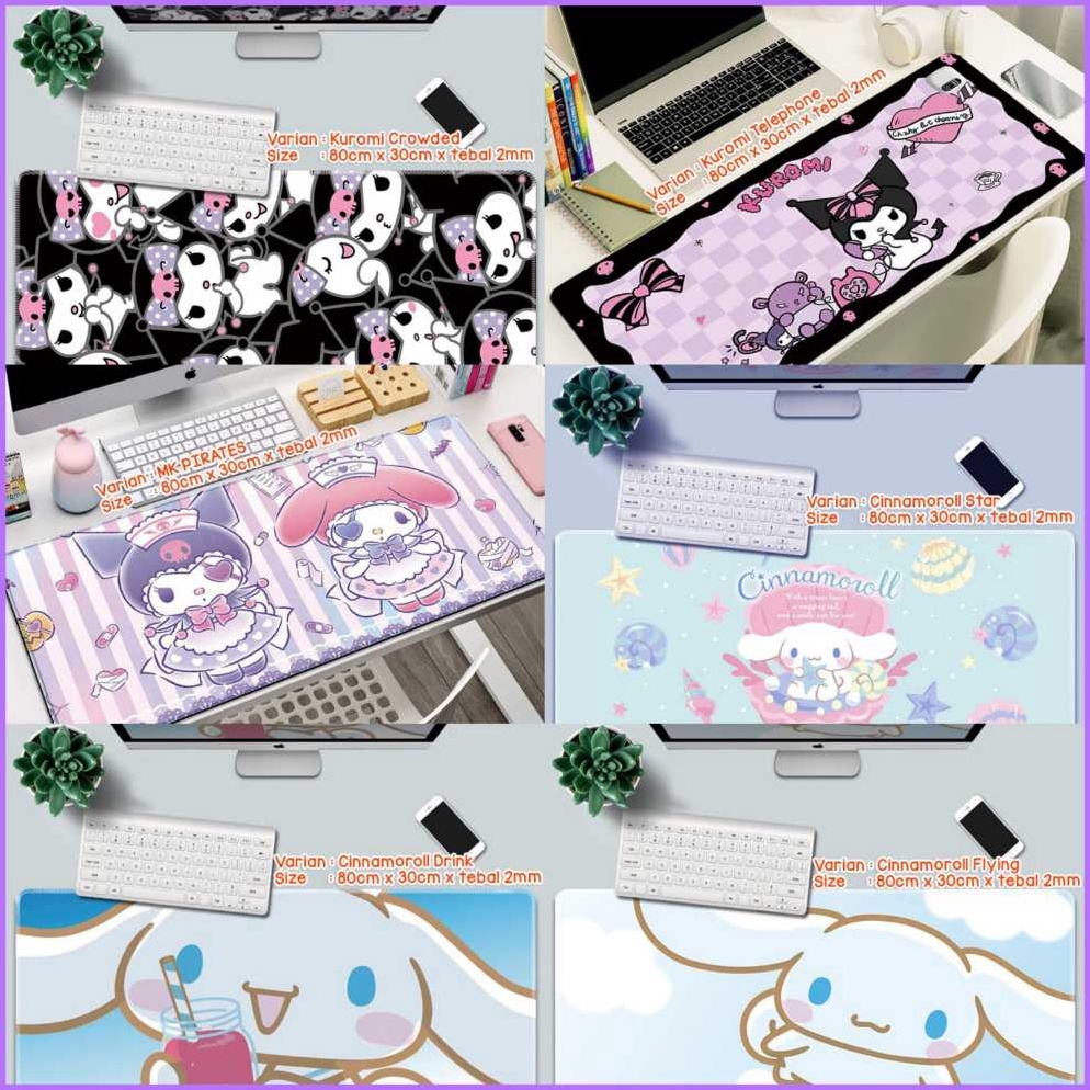 KODE W36G LUCKY CAT  SANRIO CHARACTERS PREMIUM MOUSE PAD PANJANG  LARGE KEYBOARD PAD  GAMING MOUSE P