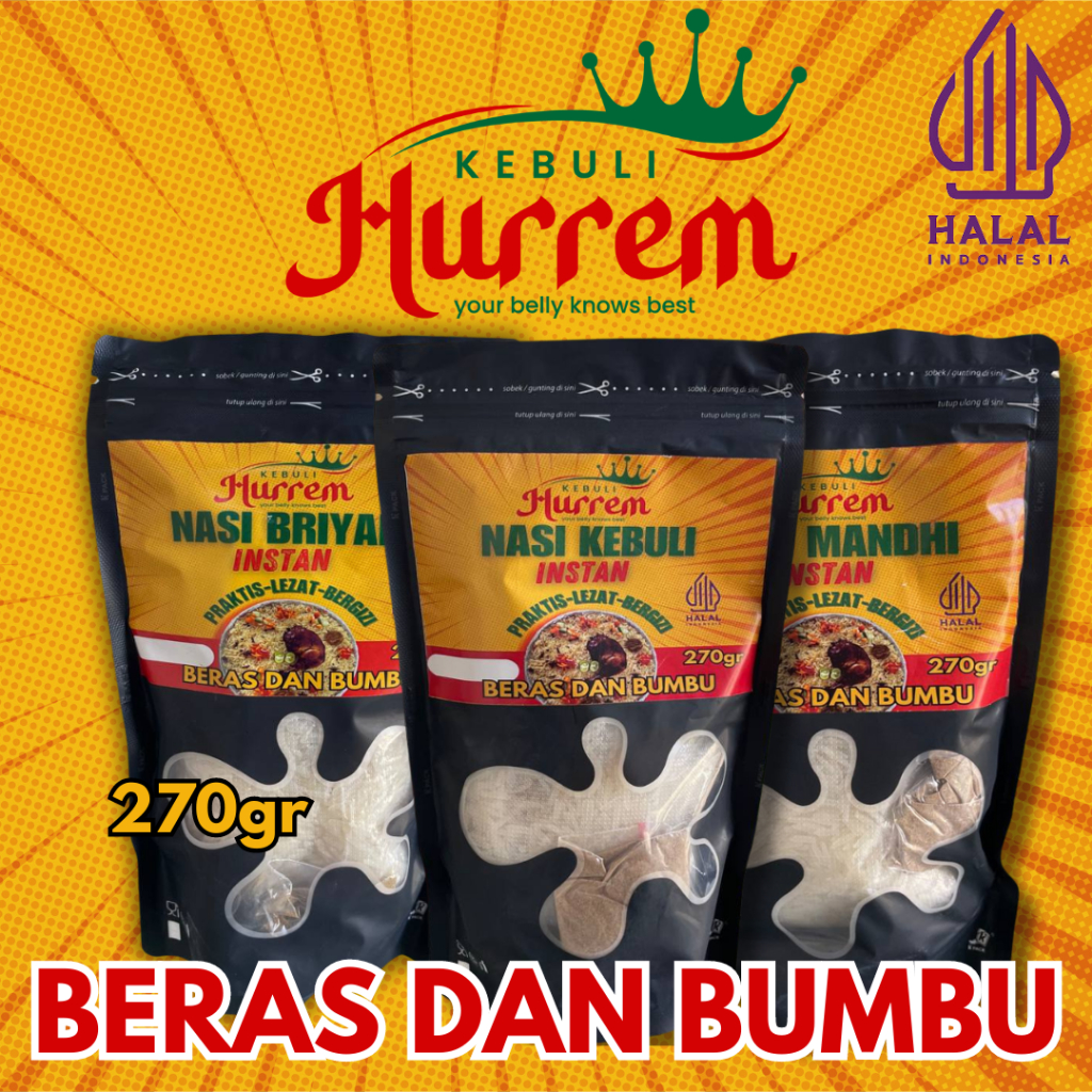 

NASI KEBULI INSTANT PRAKTIS GURIH DAN AROMATIC CUKUP UNTUK 4-6 PORSI