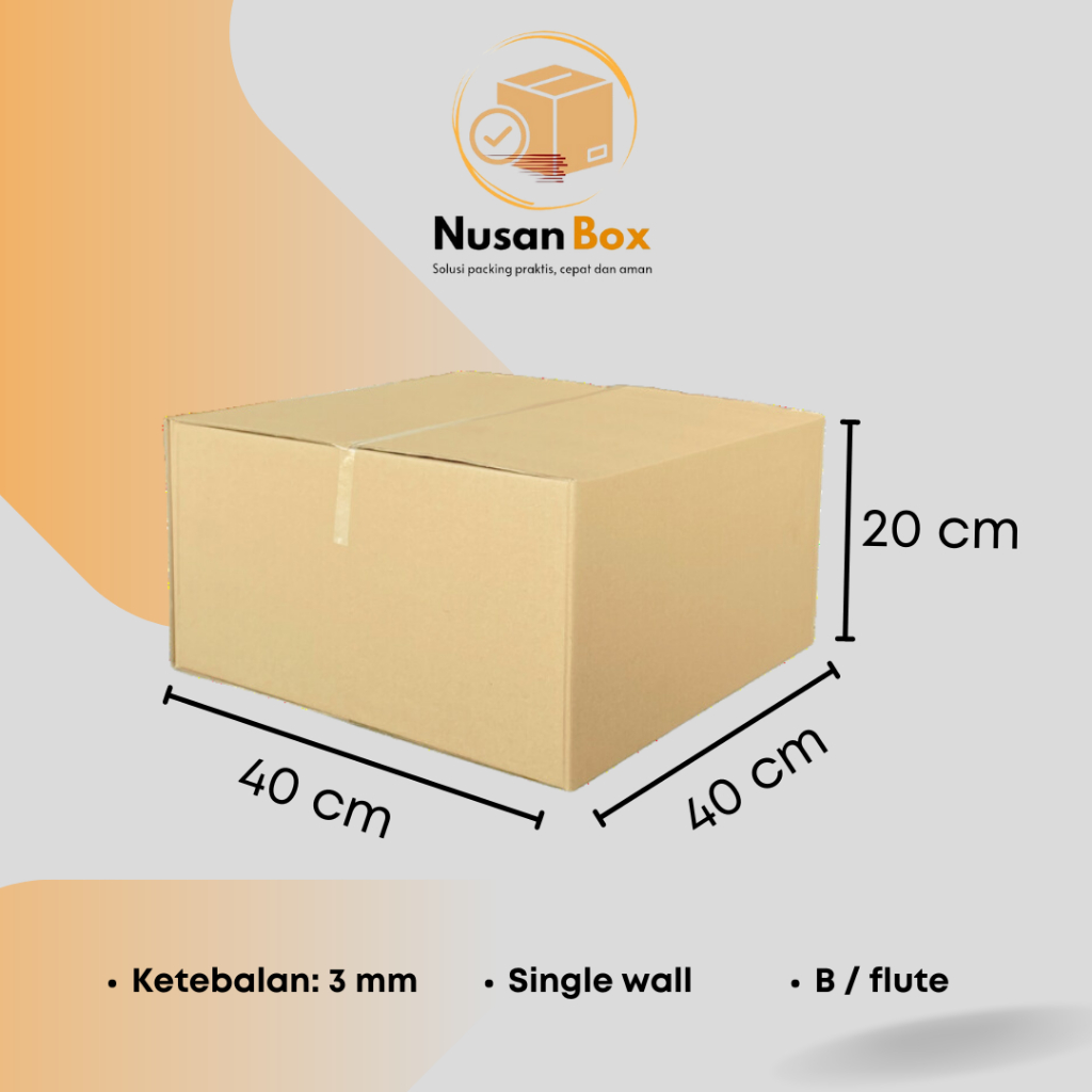 KARDUS PACKING KARTON BOX POLOS 40X40X20 CM