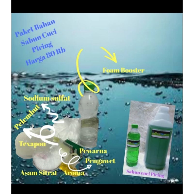 paket bahan sabun cuci piring, deterjen, shampo motor jadi 10ltr