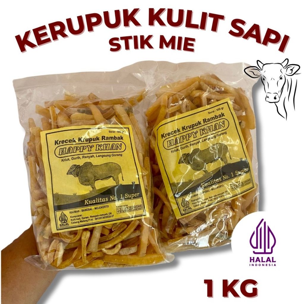 

Kerupuk Kulit Sapi / Krupuk Kulit Sapi Mentah Kiloan Rambak Sapi Langsung Goreng Mekar Stik Mie 1kg