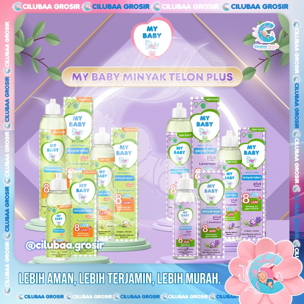 MY BABY Minyak Telon Plus Eucalyptus | Lavender 60ml 90ml 150ml || Minyak Telon Plus Bayi Anti Nyamu
