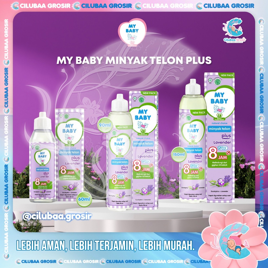 MY BABY Minyak Telon Plus - Lavender 60 ml 90 ml 150 ml || Minyak Telon Plus Bayi Anti Nyamuk Tahan 