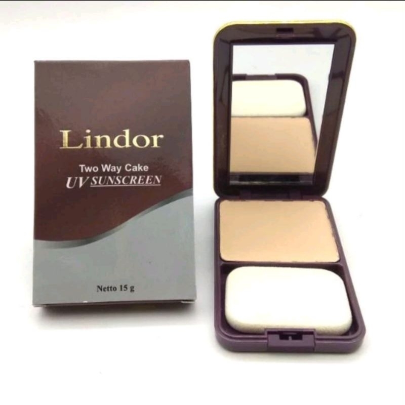 LINDOR two way cake/bedak padat kuning langsat