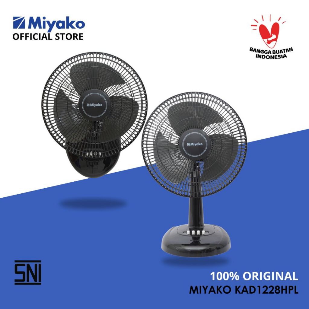 Kipas angin Miyako KAD1228HPL Kipas Angin Dinding & Meja - Desk Fan 12 inch 2in1 45 Watt
