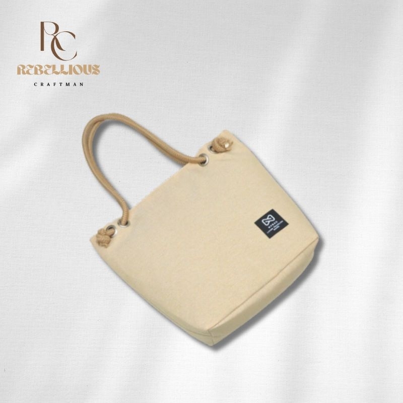 REBELLION [TERMURAH] TAS TOTEBAG KULIAH KONDANGAN JALAN JALAN TOTE KANVAS WARNA TALI SUMBU TAMBANG T