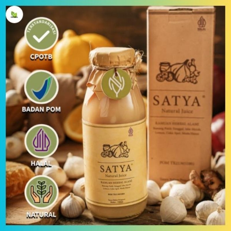 

SATYA Natural Juice Bawang Putih Tunggal Jahe Merah Lemon Madu Hutan Cuka Apel BAHAN ALAMI/HALAL