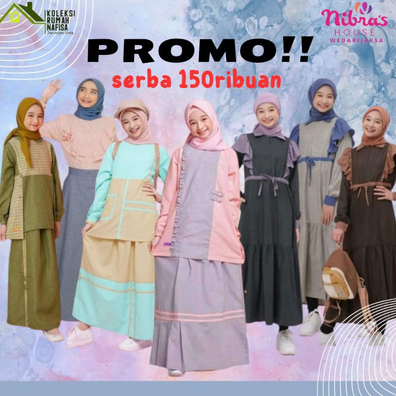 READY|One set baju muslim remaja|Outfit remaja putri,nyaman,gamis remaja by nibras