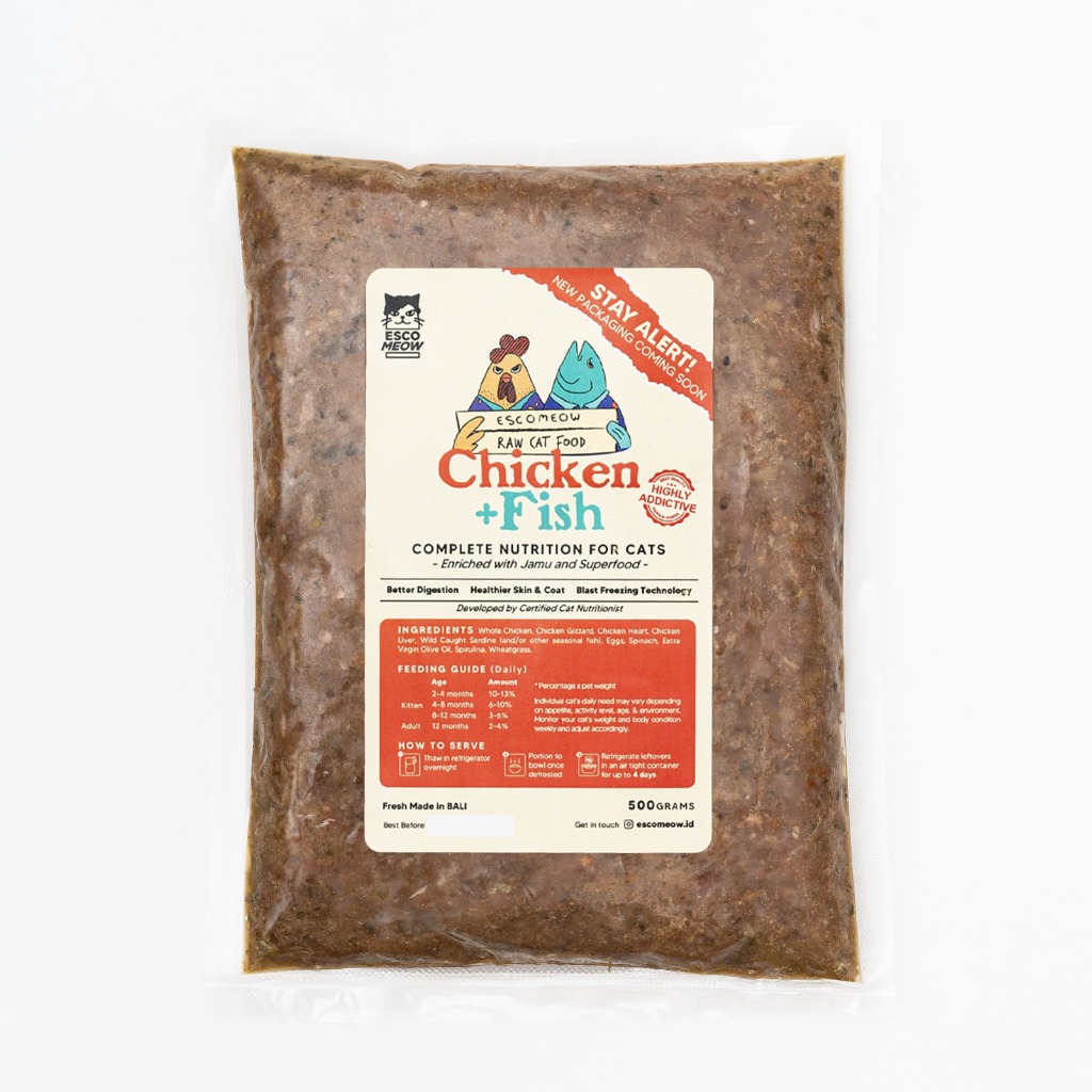 ESCOMEOW Chicken Fish Raw Cat Food Makanan Kucing (Ayam Ikan)