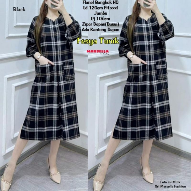 ATASAN TUNIK WANITA JUMBO/FESYA/TUNIK WANITA FLANEL BANGKOK JUMBO LD 120 CM FIT XXXL