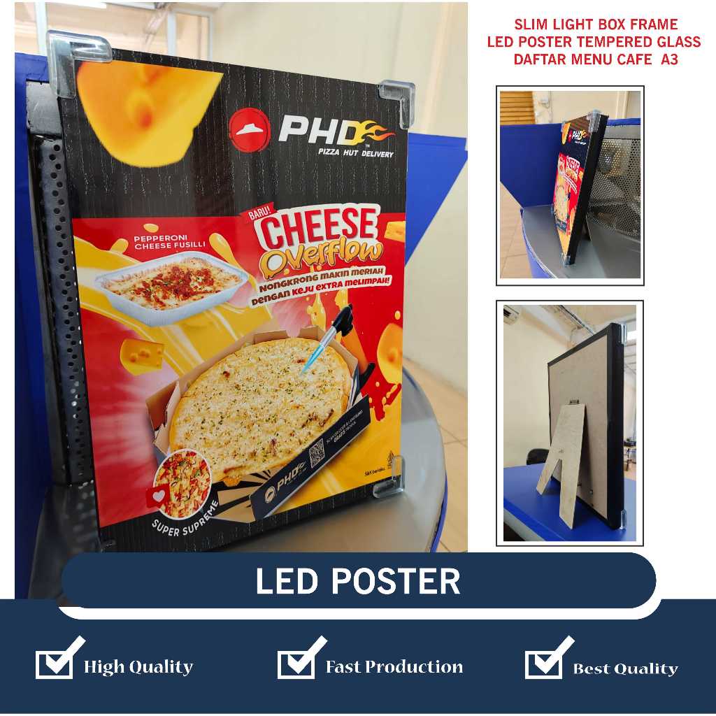 

SLIM LIGHT BOX FRAME LED POSTER ATURABLE DAFTAR MENU CAFE A3