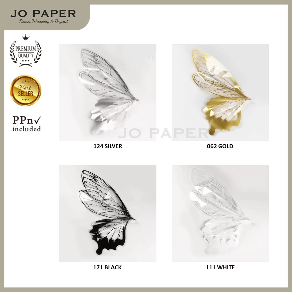 

[20 LEMBAR] Flower Wrapping Paper OPP Butterfly Bening Cellophane Kertas Buket Bunga Florist