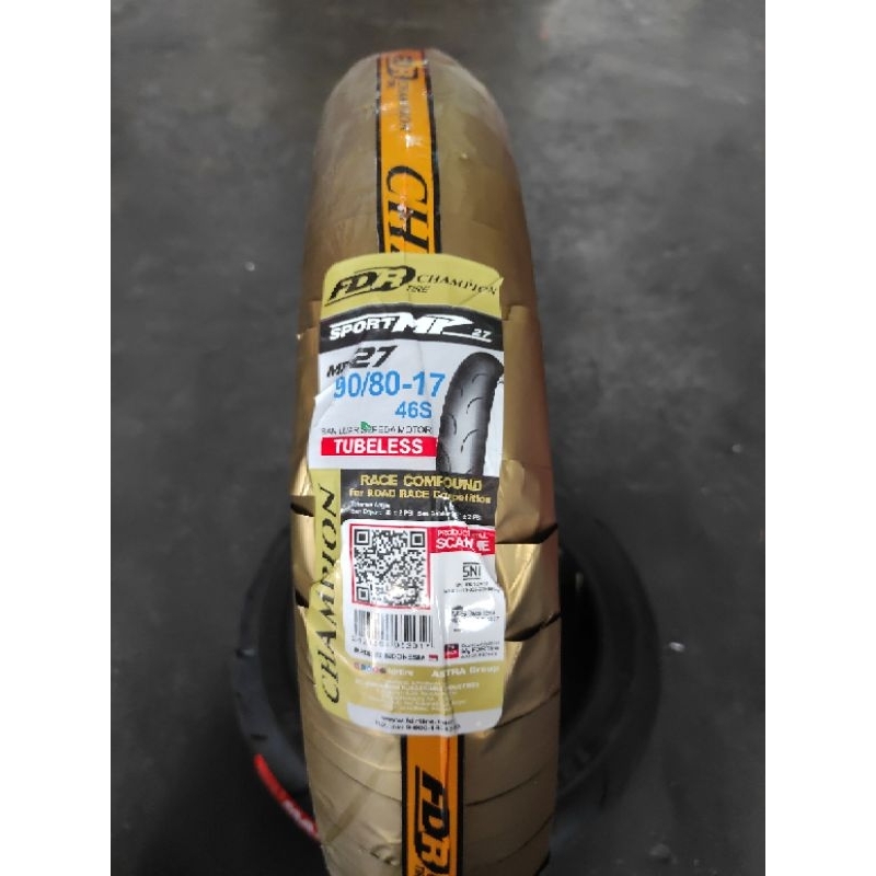BAN FDR SPORT MP27 90/80-17 SOFT COMPOUND TUBELESS MX KING FIZ R  S.FU SUPRA X 125 NINJA SS
