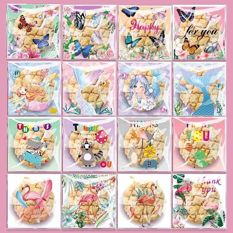 RD (100pcs) PLASTIK COOKIES Uk.10x10+3cm PLASTIK KUE PLASTIK BISKUIT PLASTIK PREMIUM ADA PEREKAT