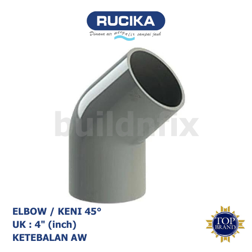 RUCIKA ELBOW / KENI 45° PVC 4" AW (TEBAL)