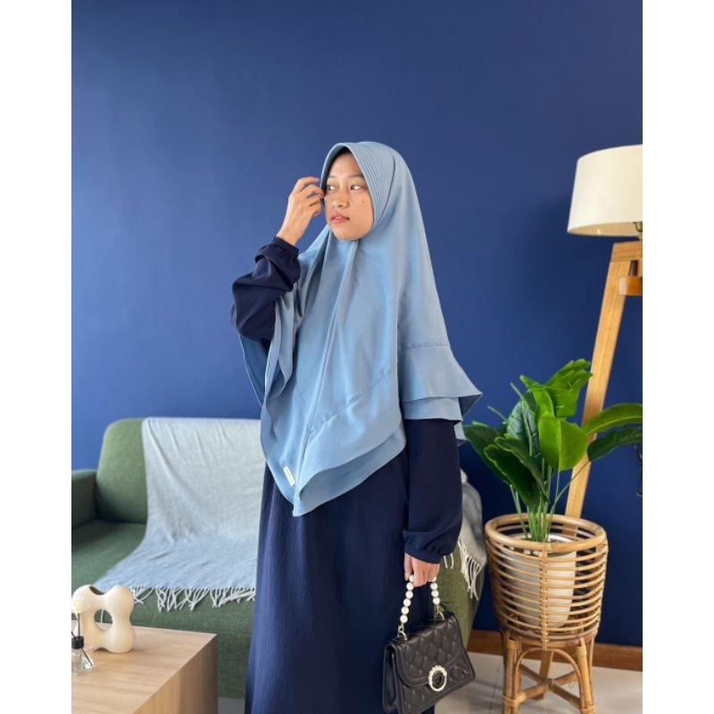 Mina Regular | Khimar instan rample | Bahan Arabian Crepe