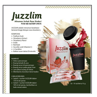 

JUZZLIM MINUMAN SERBUK RASA STROBERI 1BOX ISI 10 SACHET