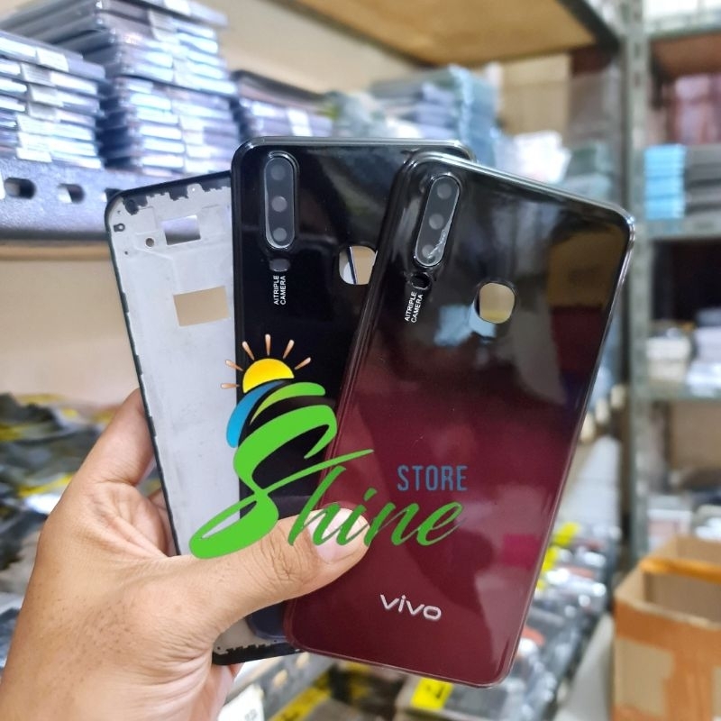 Casing Housing Fullset HP Vivo Y17 2019 1901 1902 Backdoor + Frame LCD Bekdor Kesing Full Set