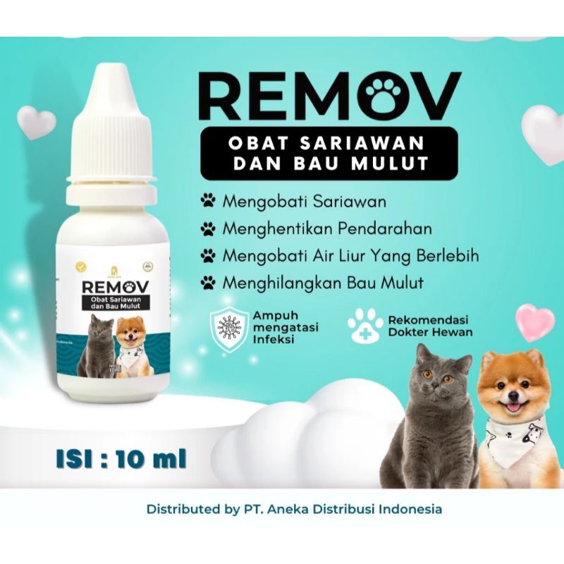 Obat Sariawan Dan Bau Mulut Remov Kucing & Anjing | Obat Tetes Sariawan Dan Bau Mulut