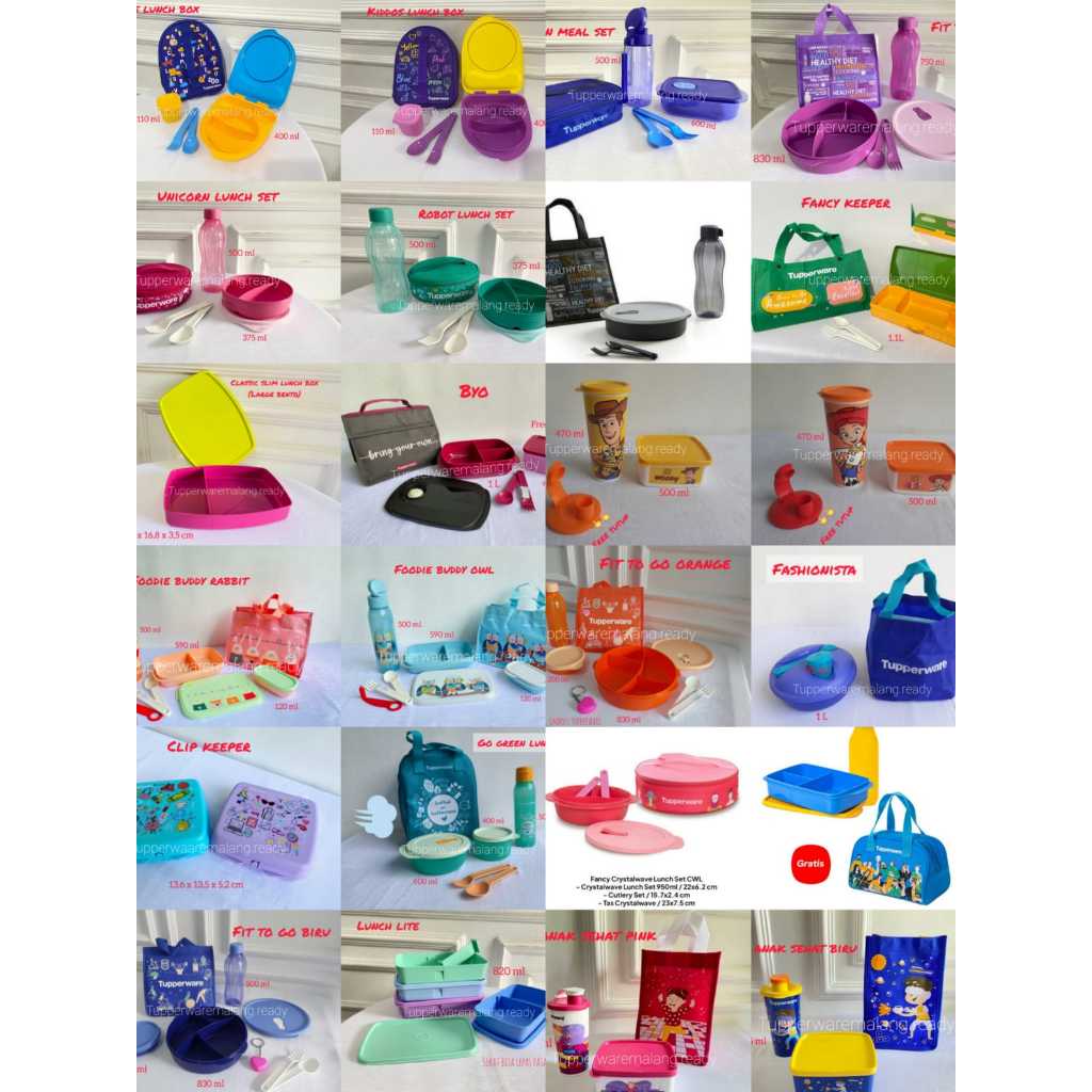 [PROMO] TEPAK MAKAN/ KOTAK BEKAL TUPPERWARE KIDDOS LUNCH BOX/ FIT TO GO/ KIDS/ LUNCH KEEPER/ FOODIE 