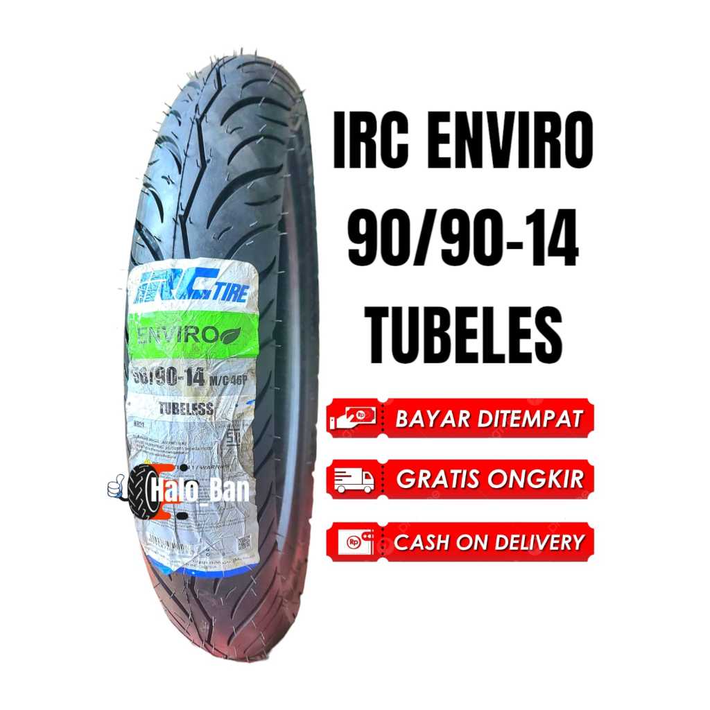 BAN IRC ENVIRO 90/90-14 RING 14 TUBELES ban 90/90-14 ban luar 90/90-14 ban irc 90/90-14 ban tubles b